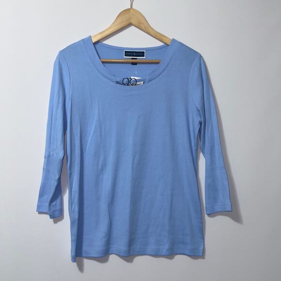 Karen Scott blue blouse women’s size medium - Picture 1 of 6